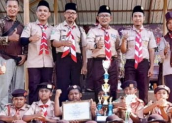 Kwartir Ranting Tualang Juara Umum Putra dan Putri LKPP SD Kwarcab Siak