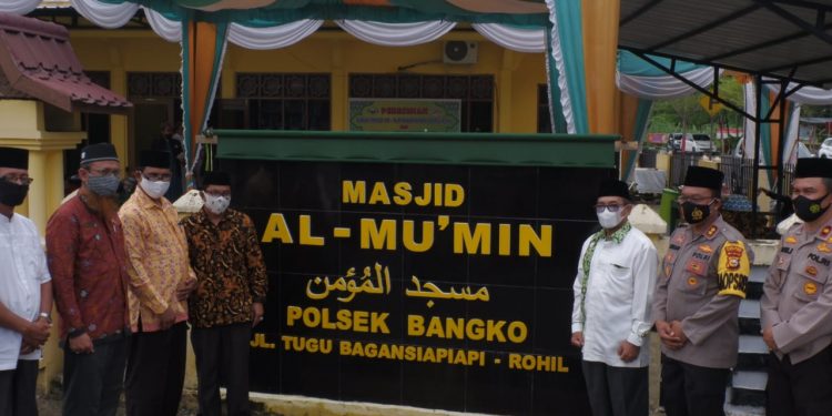 Kapolres Rohil Resmikan Masjid Al – Mu’ min Polsek Bangko Dan Rumah Tahfidz An-Nur Bhayangkara Polres Rokan Hilir