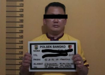 Polsek Rimba Melintang Polres Rohil Amankan Penyaluran BST Ke 338 KK Masyarakat Penerima