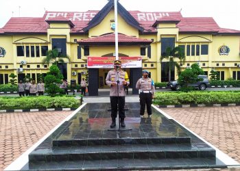 Polres Rohil Upacara Korp Raport Pengabdian TMT 1 Februari 2021 Dan Beri Reward Personel Berprestasi