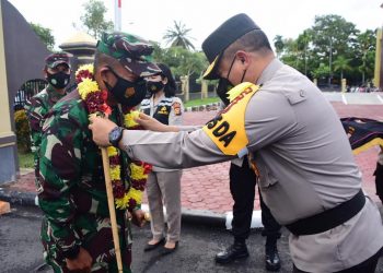 Kapolda Riau Terima Kunjungan Pangdam I Bukit Barisan Mayjen TNI Hassanudin SIP di Markas Komando Polda Riau
