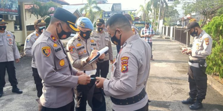 Kapolsek Bangko Pimpin Kegiatan GAKTIBLIN Terhadap Personel Polsek Bangko.