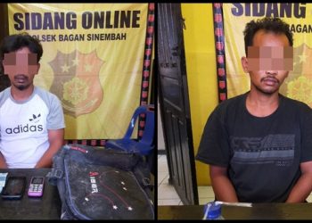 Sedang Asyik Nyabu, 2 Orang Buruh Di Cokok Polsek Bagan Sinembah Di Gubuk Samping Rumahnya