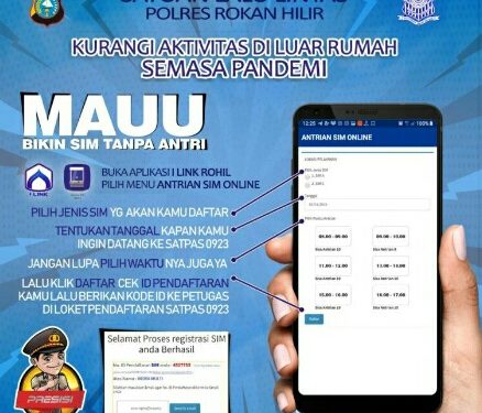 Tak Perlu Antri dan Takut Tertular Virus Corona, Masyarakat Rohil Kini Bisa Buat SIM Lebih Mudah Dengan Aplikasi I-Link
