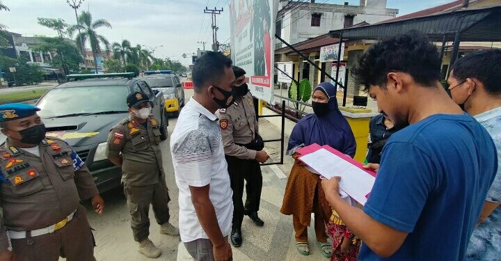 Operasi Yustisi di Kecamatan Pangkalan Kerinci, Polisi Jaring Pelanggar Prokes