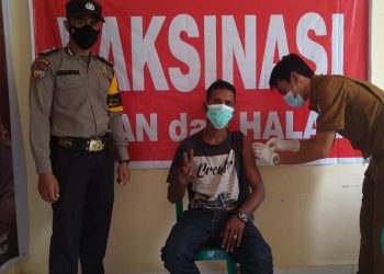 Polsek Bunut Monitoring Pelaksanaan Vaksinasi di Puskesmas