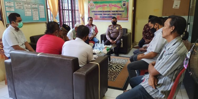 Jalin Silaturahmi, Kapolsek Kerumutan Ajak Tomas, Toga, Todat dan Tokoh Pemuda Jaga Stabilitas Kamtibmas