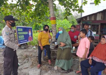 Polsek Teluk Meranti Minta Pengunjung Pantai Ogis Terapkan Prokes