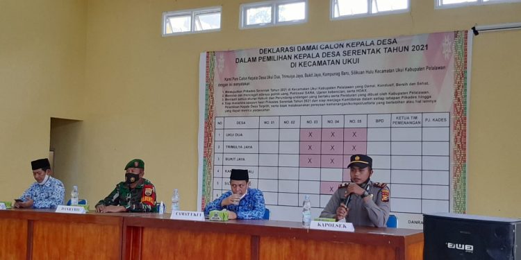 Kapolsek Ukui Hadiri Deklarasi Damai Pilkades Serentak