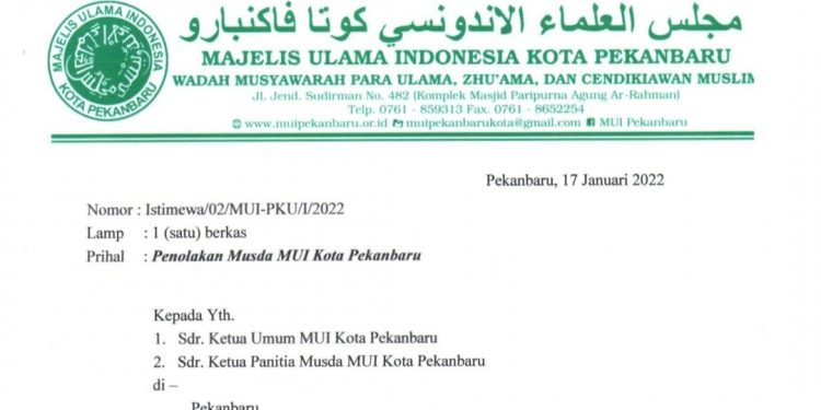 Dinilai Inkonstitusional, Aliansi Penyelamat MUI Pekanbaru Minta Musda ke VII MUI Pekanbaru di Bubarkan