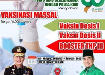 Adakan Vaksinasi Massal, PWNU Riau Bersama Polda Riau Target 10.000 Vaksin dan Pasar Murah Minyak Goreng