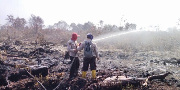 Meski Titik Api Nihil, Polsek Bangko Tetap lakukan Pendinginan
