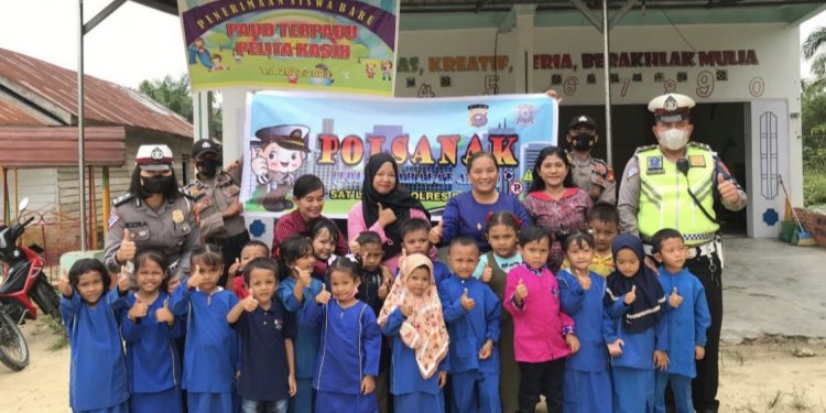 Sosialisasi Lalin, Satlantas Polres Rohil Gelar Polsanak Paud Terpadu