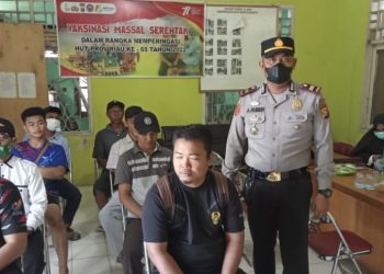 Sambut HUT Provinsi Riau, Upika dan Polsek Rimba Melintang Gelar Vaksin Massal