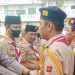 Kapolsek Tualang Turut Serahkan Penghargaan Pada Upacara Hari Pramuka ke 61
