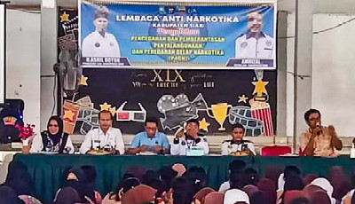 H Asril Doyok Bersama LAN Kabupaten Siak Menyelenggarakan Penyuluhan P4GN di Sekolah