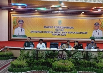 Kapolres Rohil Hadiri Rapat Forkopimda Terkait Antisipasi Konflik Sosial dan Bencana Banjir