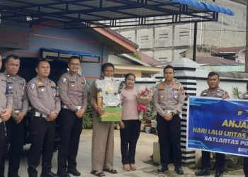 HUT Lalin Bhayangkara ke 67, Satlantas Polres Rohil Anjangsana Purnawirawan Polri
