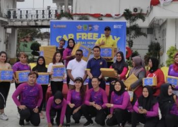 HUT Lalin ke 67, Satlantas Polres Rohil Gelar Car Free Day