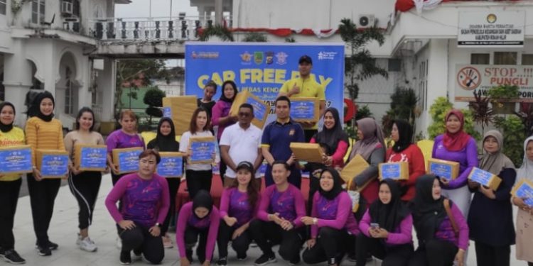 HUT Lalin ke 67, Satlantas Polres Rohil Gelar Car Free Day