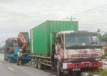Truck Odol Penabrak Trotoar di Perawang Tak Membawa Surat Kendaraan
