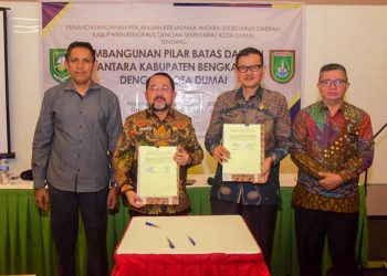 Pembangunan Pilar Batas Daerah, Sekda Bustami Tandatangani PKS