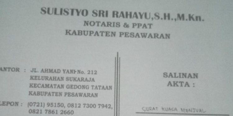 Berdalih Kerjasama Proverty AFO dan AR Jual Tanah dan Rumah Milik Handoyo