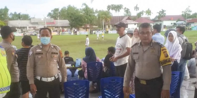Polsek Tualang Gelar Pengamanan Pertandingan Open Tournament Tualang Cup 1