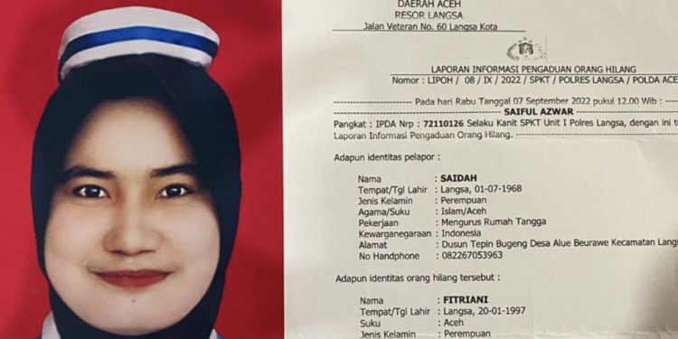 Satres Polres Langsa Telah Temukan Fitriani Di Deli Serdang