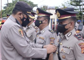 Kapolres Langsa Pimpin Sertijab Kasat Intelkam, Kasat Polairuid dan Kapolsek Langsa Barat