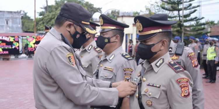 Kapolres Langsa Pimpin Sertijab Kasat Intelkam, Kasat Polairuid dan Kapolsek Langsa Barat