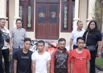 Sat Reskrim Polres Langsa Amankan 4 Preman Lakukan Pungli ke Supir Truck