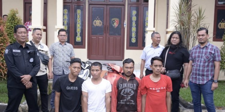 Sat Reskrim Polres Langsa Amankan 4 Preman Lakukan Pungli ke Supir Truck