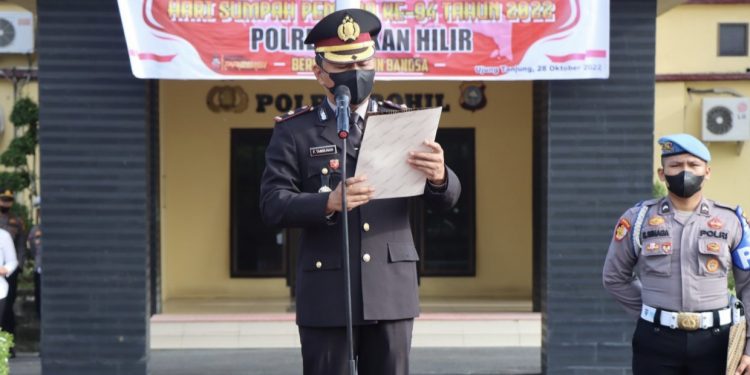 Polres Rohil Gelar Upacara Hari Sumpah Pemuda ke 94 Tahun
