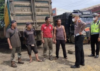 Agar Tak Terjadi Pelanggaran, Unit Lantas Polsek Bagan Sinembah Sosialisasi ke Sopir
