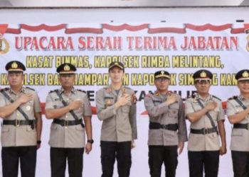 Kapolres Rohil Pimpin Upacara Sertijab 3 Kapolsek dan Kasatbinmas