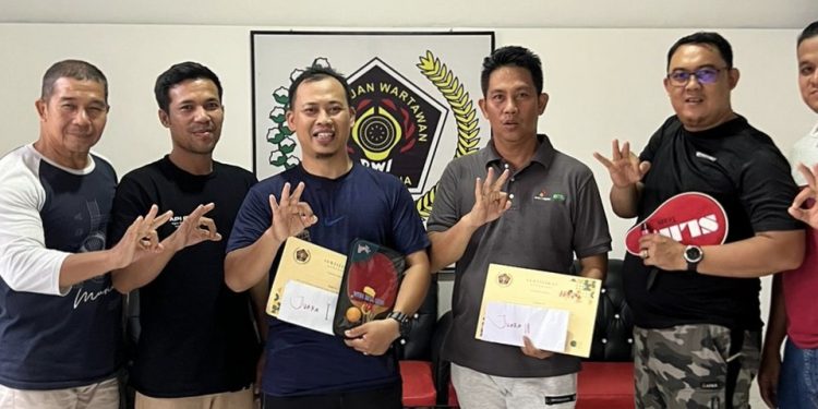 Lomba Domino dan Tenis Meja HPN dan HUT ke-77 PWI, Didik Purwanto Juara I Tunggal Tenis Meja