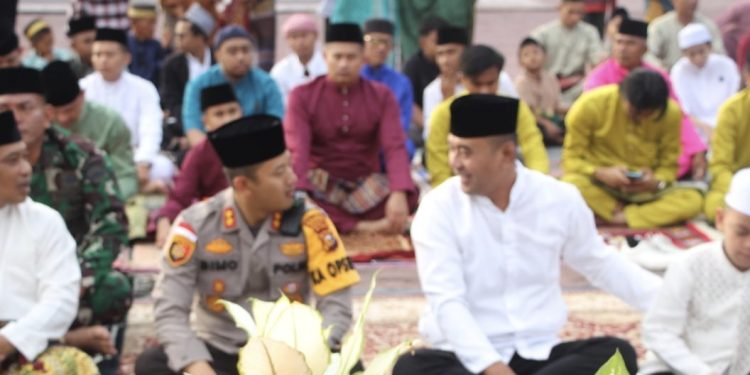 Polres Bengkalis Berikan Rasa Aman dan Nyaman ke Warga Saat Ibadah Sholat Eid