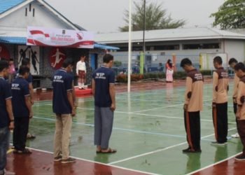 Walaupun Hujan, Lapas Bengkalis Tetap Upacara Hari Lahir Pancasila