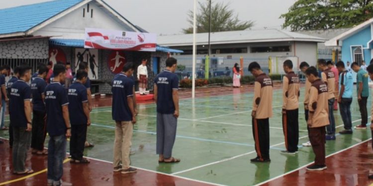 Walaupun Hujan, Lapas Bengkalis Tetap Upacara Hari Lahir Pancasila