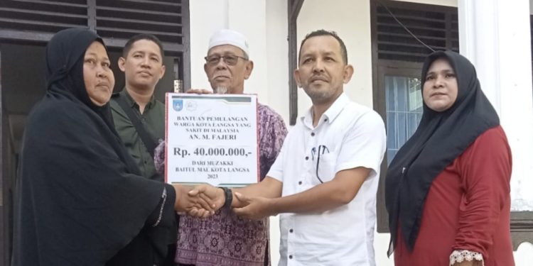 Pemko Langsa Melalui Baitul Mal Bantu Biaya Pemulangan Fajeri