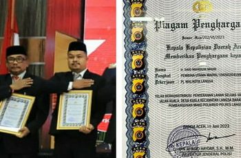 Pemko Langsa Dapat Penghargaan dari Polda Aceh Pada HUT Bhayangkara Ke-77