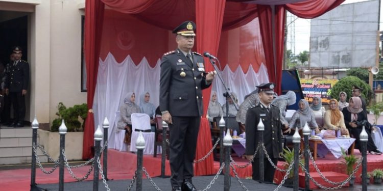 Polres Langsa Laksanakan Upacara Hari Bhyangkara Ke 77 Tahun