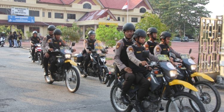 Tingkatkan Kamtibmas, Polres Bengkalis dan Bea Cukai Gelar Patroli Skala Besar
