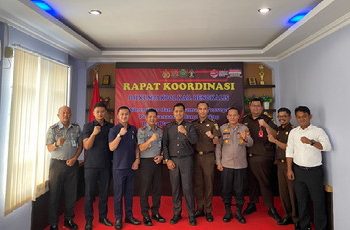 Lapas Kelas IIA Bengkalis Rapat Koordinasi Bersama APH se Kabupaten Bengkalis Terkait Sidang di PN Secara Offline