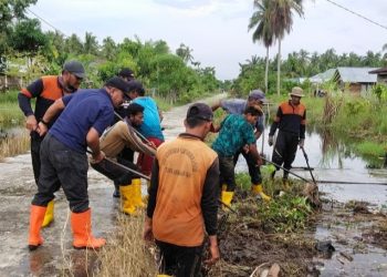 Cegah Banjir, DLH Rohil Normalisasi Saluran Air Pelabuhan Baru 