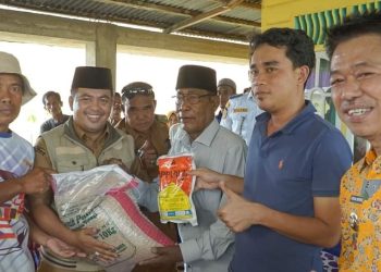 Bupati Rohil Serahkan 3 Ton Bantuan Benih Padi di Bagansiapiapi