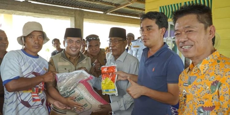 Bupati Rohil Serahkan 3 Ton Bantuan Benih Padi di Bagansiapiapi