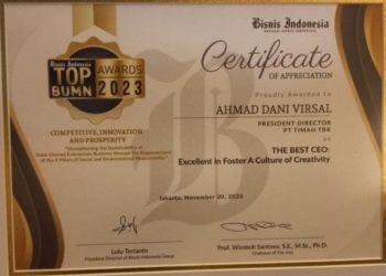 Dirut PT Timah Tbk Dinobatkan Sebagai The Best CEO Dalam Ajang Top BUMN Awards 2023