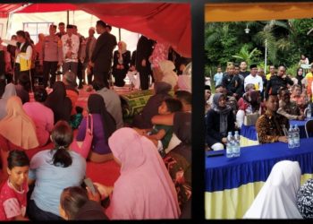 3 Desa Warga Terdampak Banjir Dikunjungi Bupati Rohil dan Salurkan Bantuan Sembako